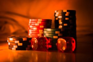 Casino chips and dice